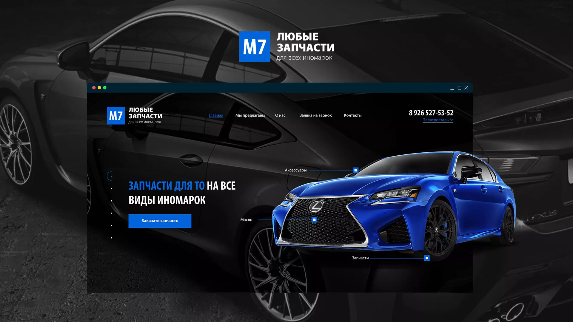 Разработка сайта магазина автозапчастей «М7» в Унече