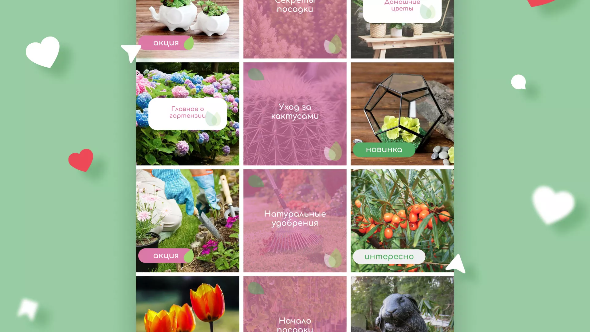 Разработка оформления профиля Instagram для магазина «Floraint» в Унече