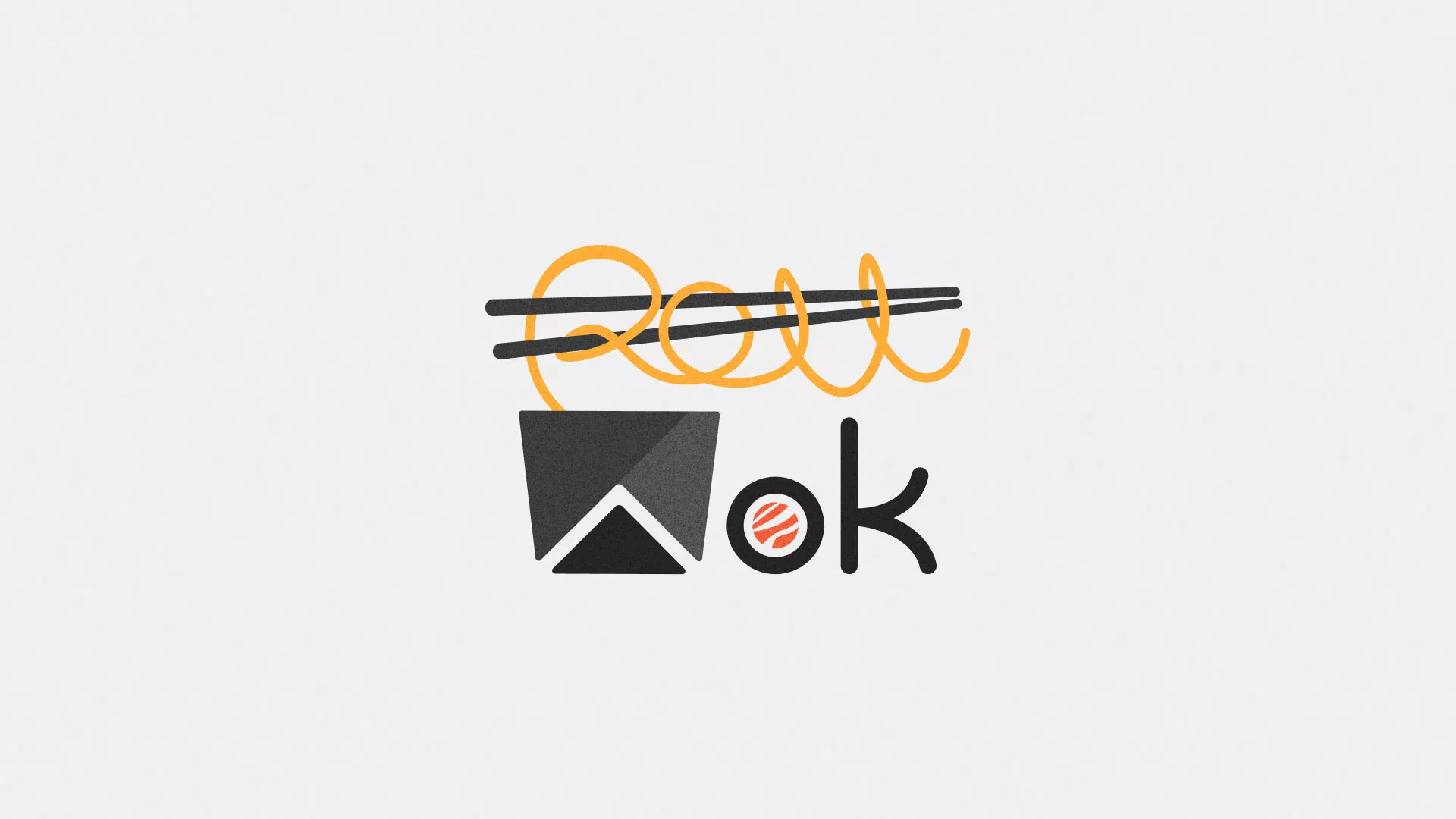 Разработка логотипа суши-бара «Roll Wok Club» в Унече