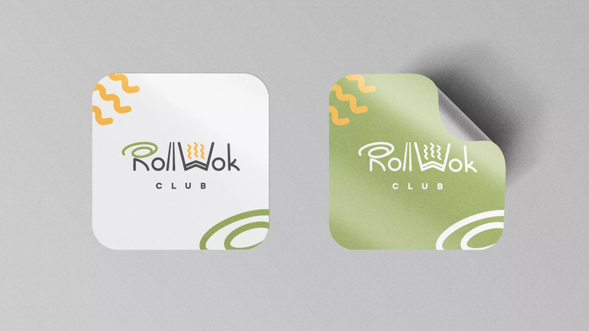 Разработка логотипа и фирменного стиля суши-бара «Roll Wok Club» в Унече